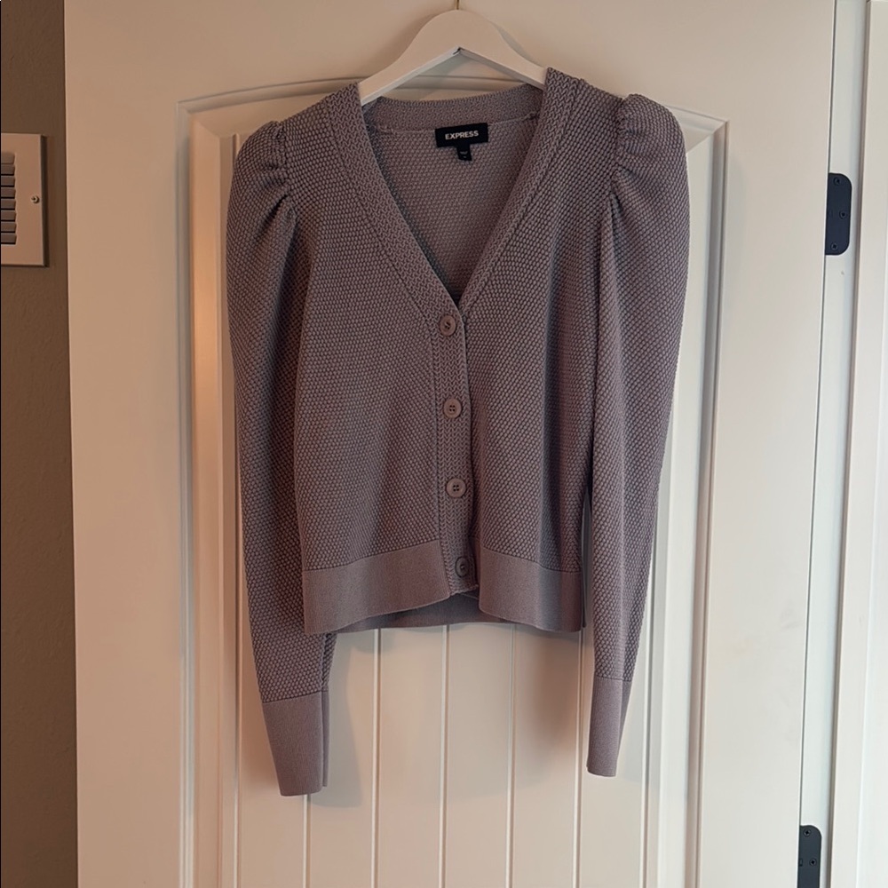Express Lilac Cardigan Sweater Classic Knit